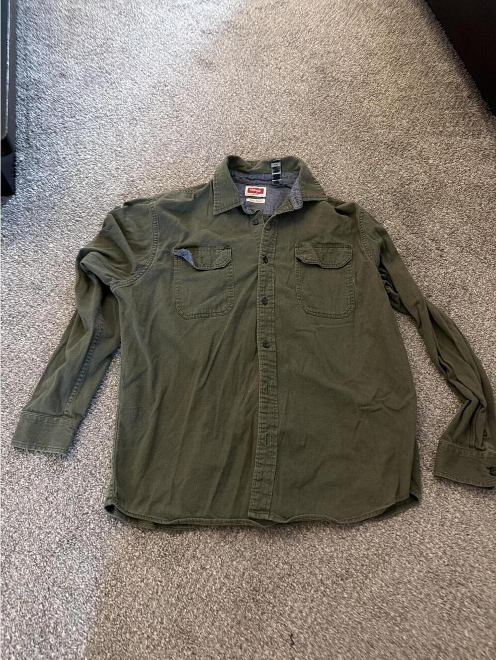 Wrangler Men's Green and Khaki Shirt